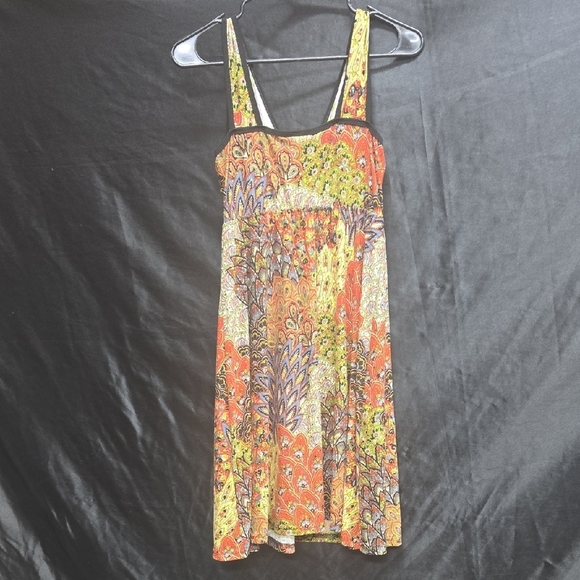 Vibrant Multicolor V-Neck Mini Dress - Picture 5 of 6